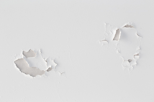 Cracked wall, Paint white peeling off an old interior wall, Grunge cracked white wall paint peeling off.