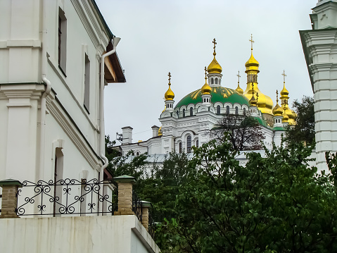View of the golden domes of the Kiev Pechersk Lavra.