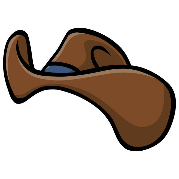 Cowboy Hat Wild West Cartoon Icon Vector Illustration Drawing Art