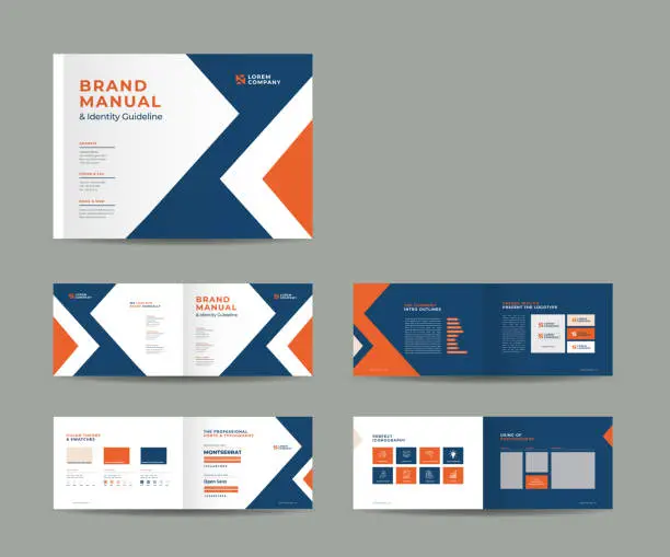 Vector illustration of Brand Guideline Design or Company theme and art direction guide or Identity color sheet