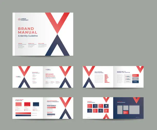 Vector illustration of Brand Guideline Design or Company theme and art direction guide or Identity color sheet