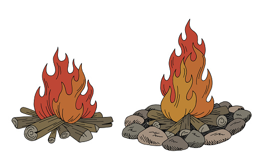 Bonfire graphic color isolated sketch illustration vector