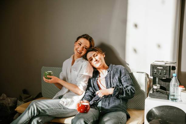 Portrait of couple read book in modern living room