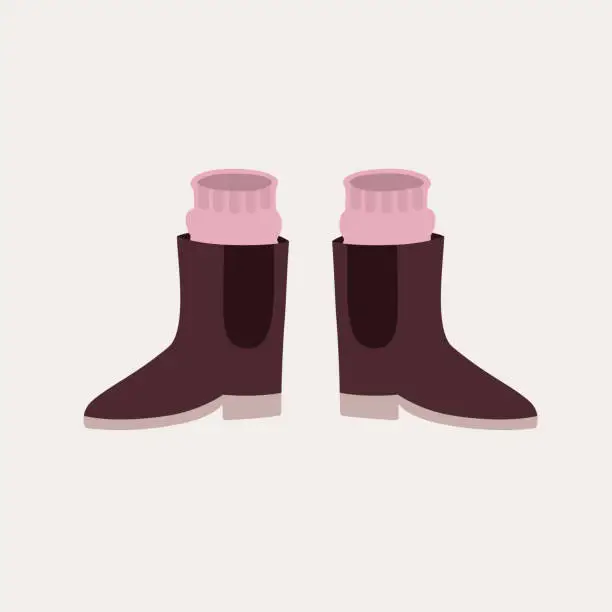 Vector illustration of Boho brown boots