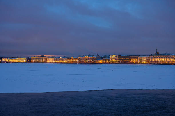 istock Neva river in winter. wonderful evening picture 1964755475