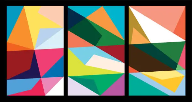 Vector illustration of Vector colorful abstract geometric poster for Summer 2024