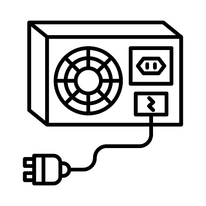 Power Supply icon vector image. Can be used for Computer and Hardware.