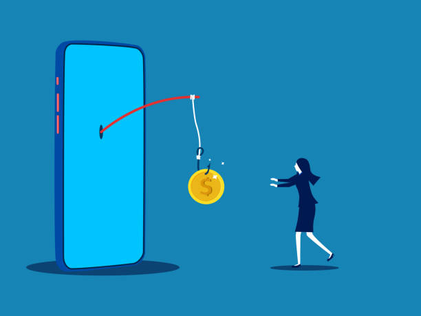 istock Fraud, online scams and theft. Money in the hook on the smartphone 1964824128