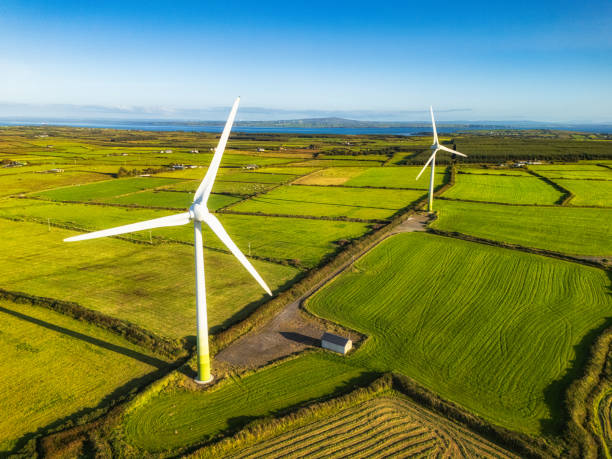 istock Wind turbines in Ireland aerial view 1964881811