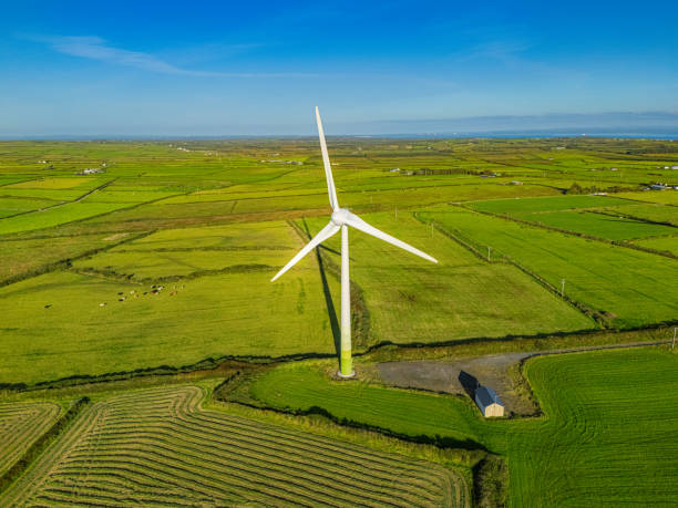 istock Wind turbines in Ireland aerial view 1964882325