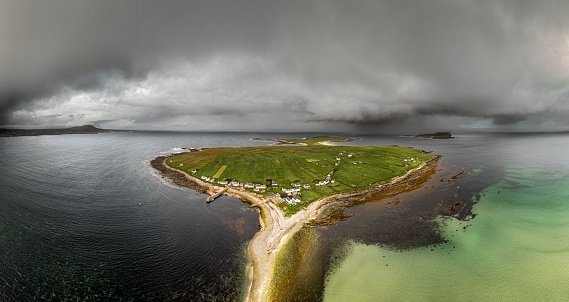 Inishbofin island Ireland Aerial view