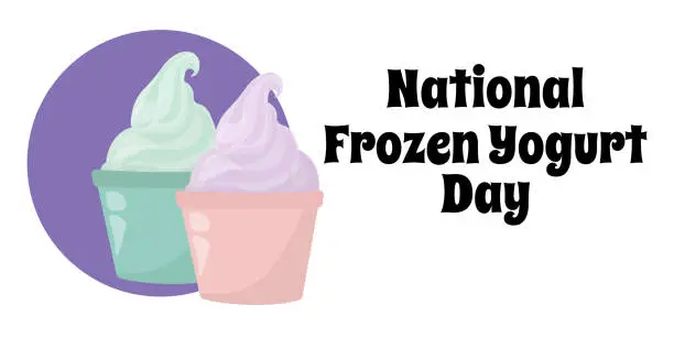 Vector illustration of National Frozen Yogurt Day, food poster or horizontal banner design idea