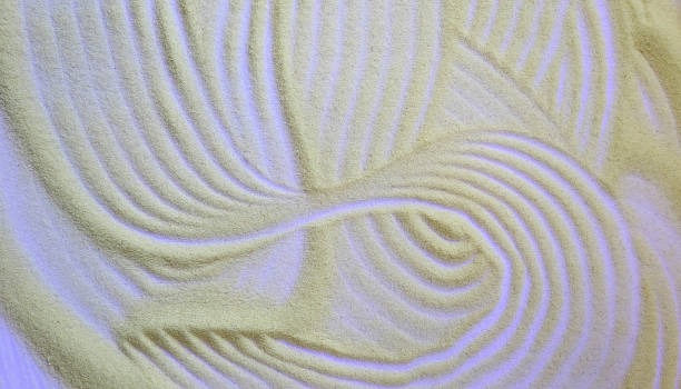 istock Abstract semolina background with curved stripes 1964969037