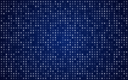 Abstract Binary Digits Number Blue Background Concepts