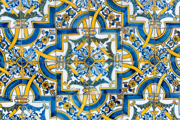 istock Glazed blue ceramic tiles or azulejos in Portugal 1965018841