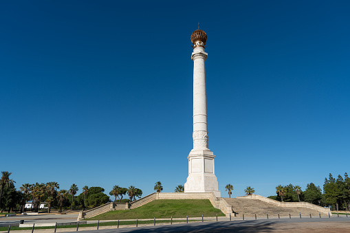 La Rabida monumento a los descubridores memorial to America discoverers in Huelva, Andalusia of Spain