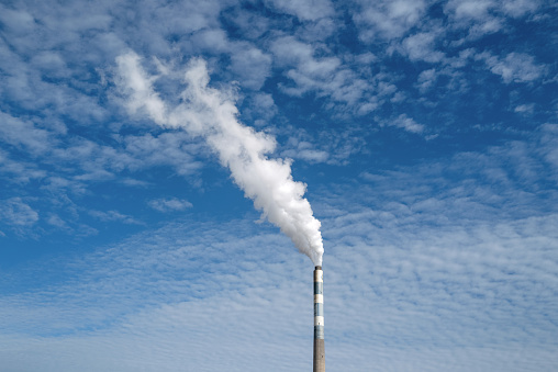 Industrial chimneys that emit exhaust gases