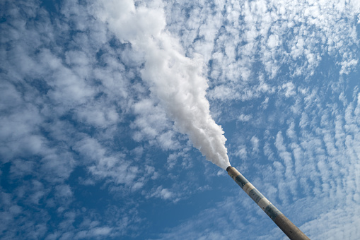 Industrial chimneys that emit exhaust gases