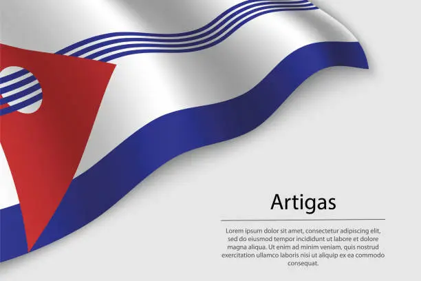 Vector illustration of Wave flag of Artigas is a state of Uruguay.