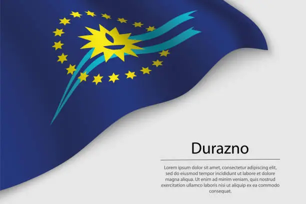 Vector illustration of Wave flag of Durazno is a state of Uruguay.