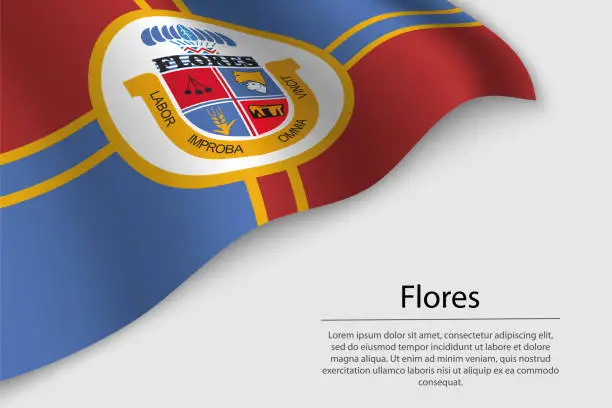 Vector illustration of Wave flag of Flores is a state of Uruguay.