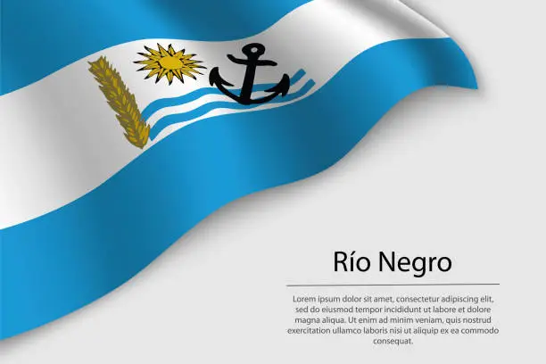 Vector illustration of Wave flag of R?o Negro is a state of Uruguay.