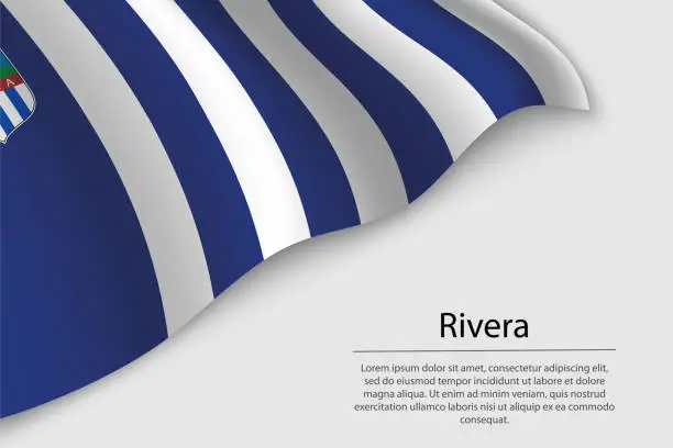 Vector illustration of Wave flag of Rivera is a state of Uruguay.