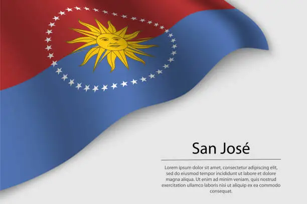 Vector illustration of Wave flag of San Jos? is a state of Uruguay.