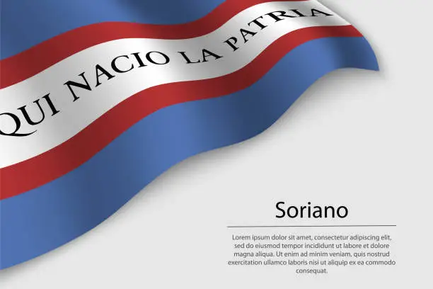 Vector illustration of Wave flag of Soriano is a state of Uruguay.