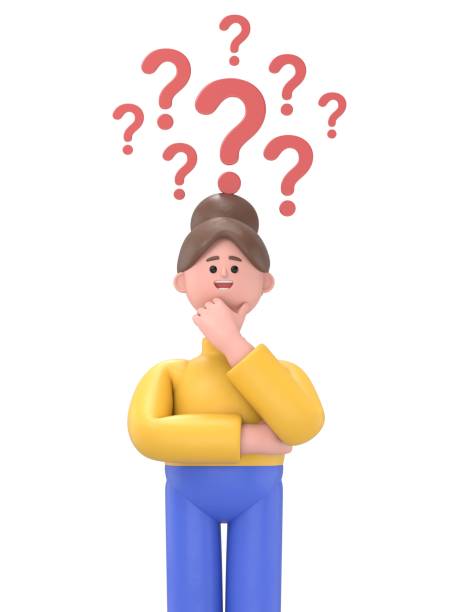 istock Making a decision with arrows and question mark above head. 3D illustration in cartoon style.3D illustration of Asian woman Angela. 1965072036