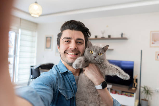 Cat with family member