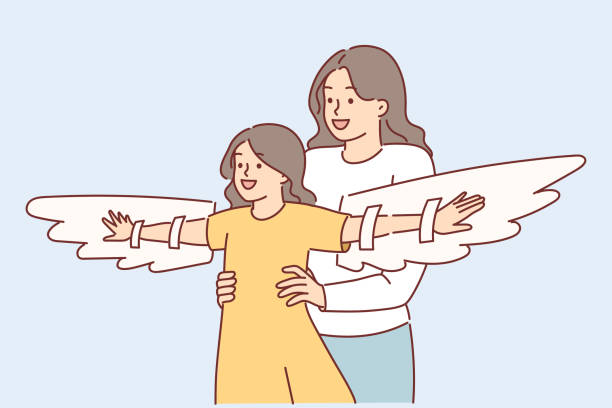 istock Mother plays with daughter using imaginary wings to motivate child to achieve goals 1965074917