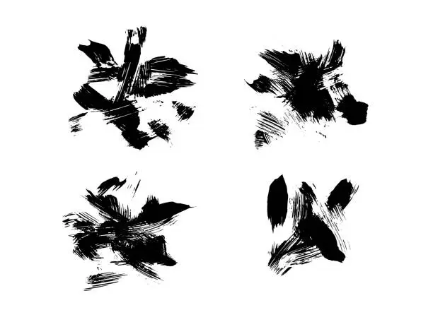 Vector illustration of Messy Brush Strokes Set