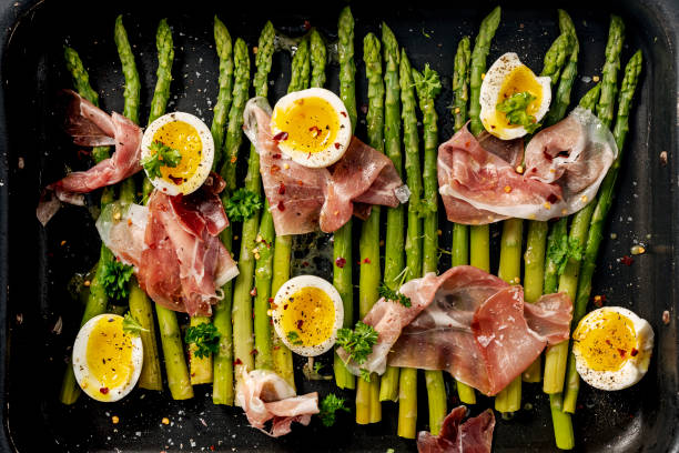 Asparagus with Eggs and Prosciutto - Photo