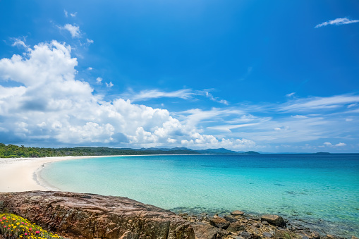 Whitsundays, Queensland, Australia: A view of the beach at Whitsunday Island.