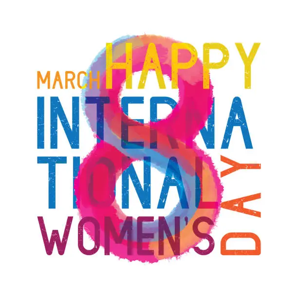 Vector illustration of March 8 International Women's Day Typography Design