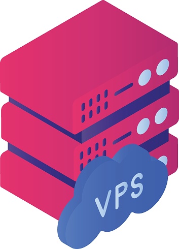 Cloud Virtual Private Server or VPS isometric Concept, virtualized resources as a service Vector Icon Design, Cloud computing and Web hosting services Symbol, Data Center Sign, Data Storage Stock illustration