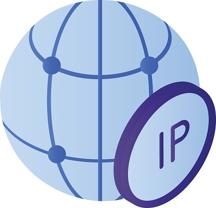 IPSec TLS Sign, Internet Protocol address isometric Concept, Sticky dynamic IP color Vector Icon Design, Cloud computing and Web hosting services Symbol, IPv4 and IPv6 stock illustration