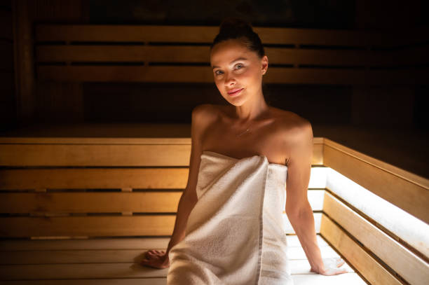 istock Woman relaxing in a sauna 1965172844