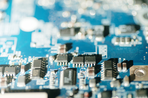 Close-up of an electronic mother board