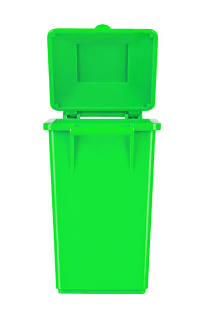 istock A new unbox green large plastic bin  isolated on white background. Garbage container with a lid. Concept of cleaning, waste separation, and public hygiene. 1965260994