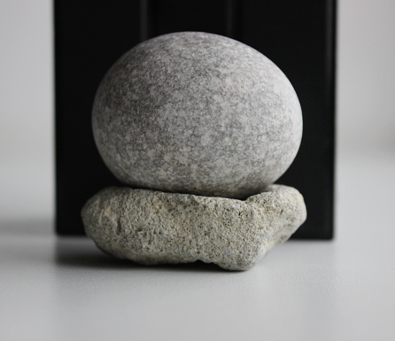 Perfect Smooth Stone On Black And White Background