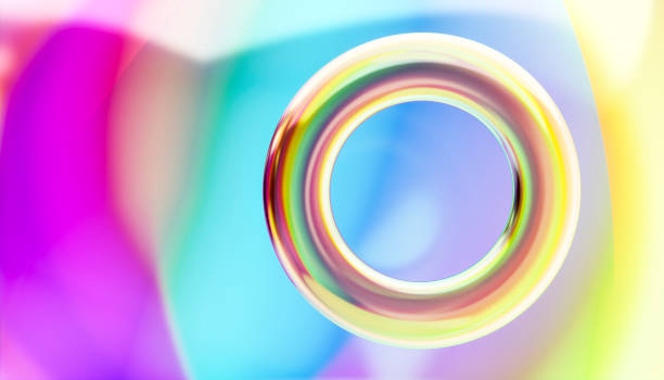 istock front view of a levitating yellow ring on a 3d render image with purple background 1965354728