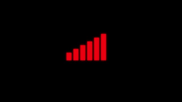 financial Red Graph chat bar on black background. 4K animation video element.