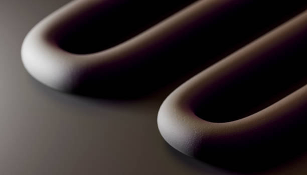 front view of chocolate curves on brown background in a 3d digital rendered image