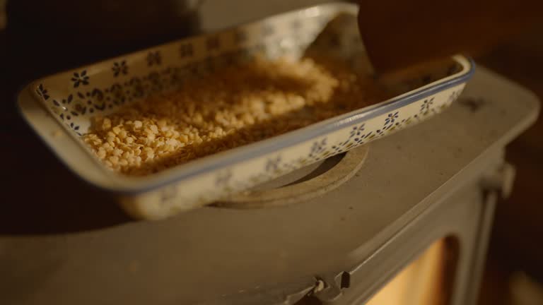 Roasting Lentils on a Wood Burning Stove