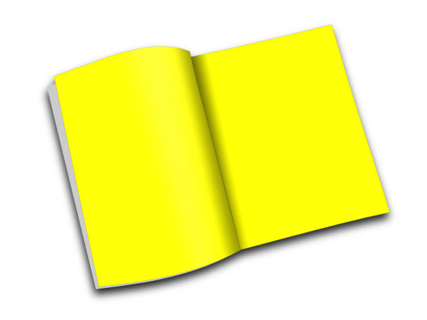 istock Yellow magazine blank template for presentation layouts and design. Raster Illustration. 1965475422