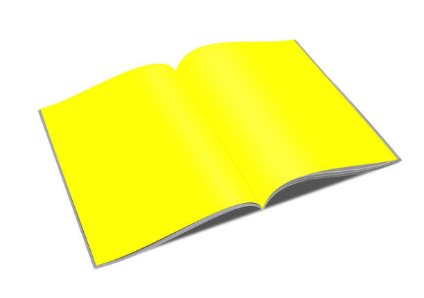 istock Yellow magazine blank template for presentation layouts and design. Raster Illustration. 1965476460