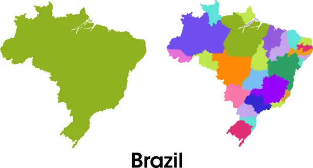 Vector illustration of Brazil map