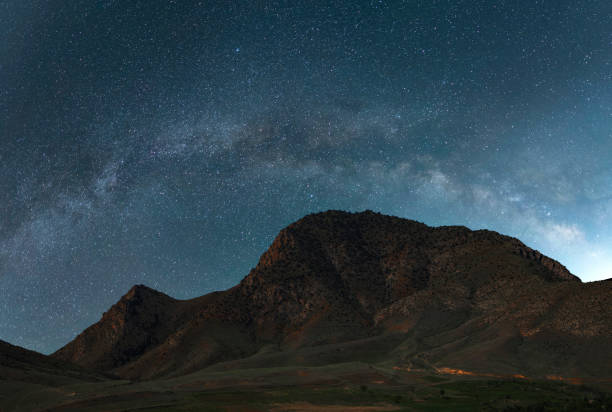 istock Beautiful night landscape. Mountains landscape  under beautiful bright Milky Way Galaxy. 1965584106